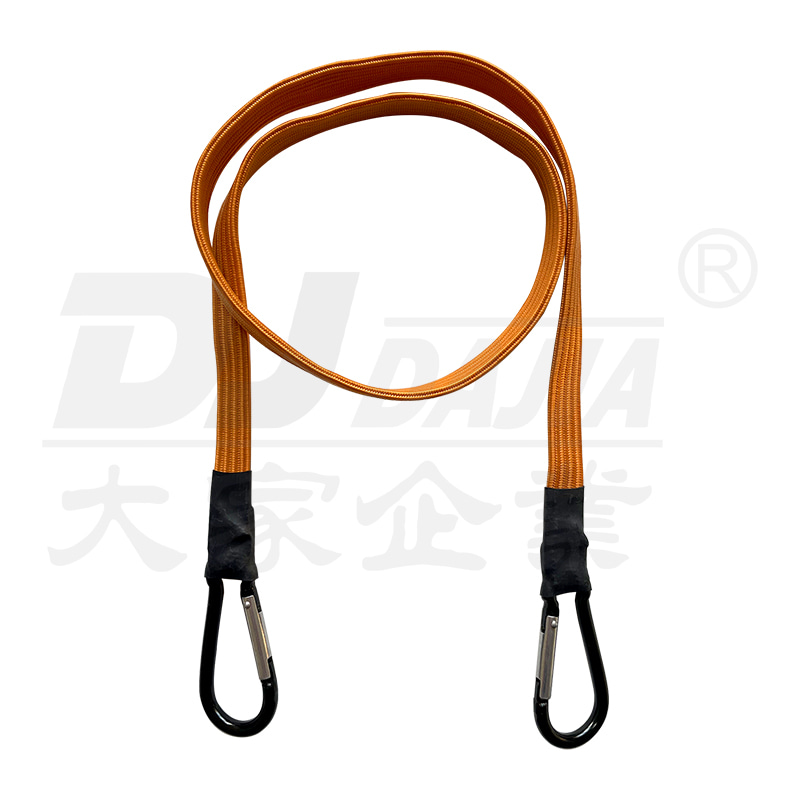 17 mm plochá bungee šnúra s karabínou （zliatiny hliníka）